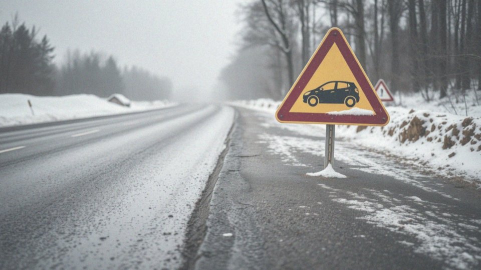 Co oznacza znak A-15: śliska jezdnia?